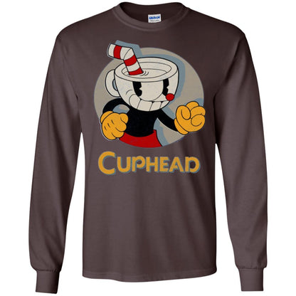Cuphead Circle Shadow Profile Vintage Graphic T-shirt Dark Chocolate