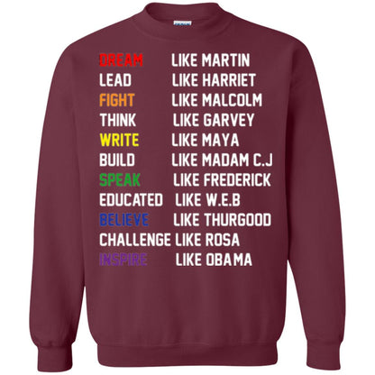 Dream Like Martin Inspire Like Obama T-shirt Maroon
