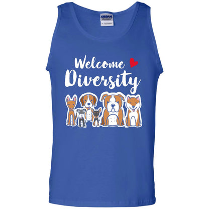 Dog Lover T-shirt Welcome Diversity Royal
