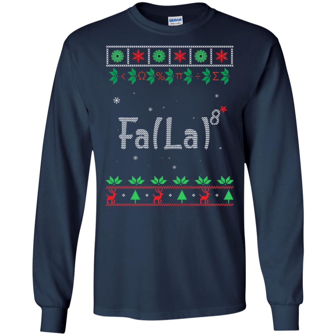 Fa La La La Mathematics X-mas Gift Shirt Navy