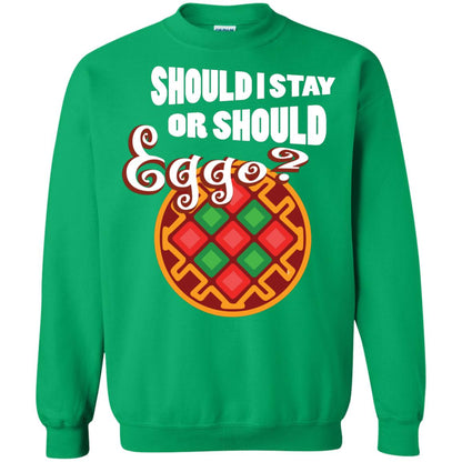 Waffle Lover T-shirt Should I Stay Or Should Eggo Irish Green