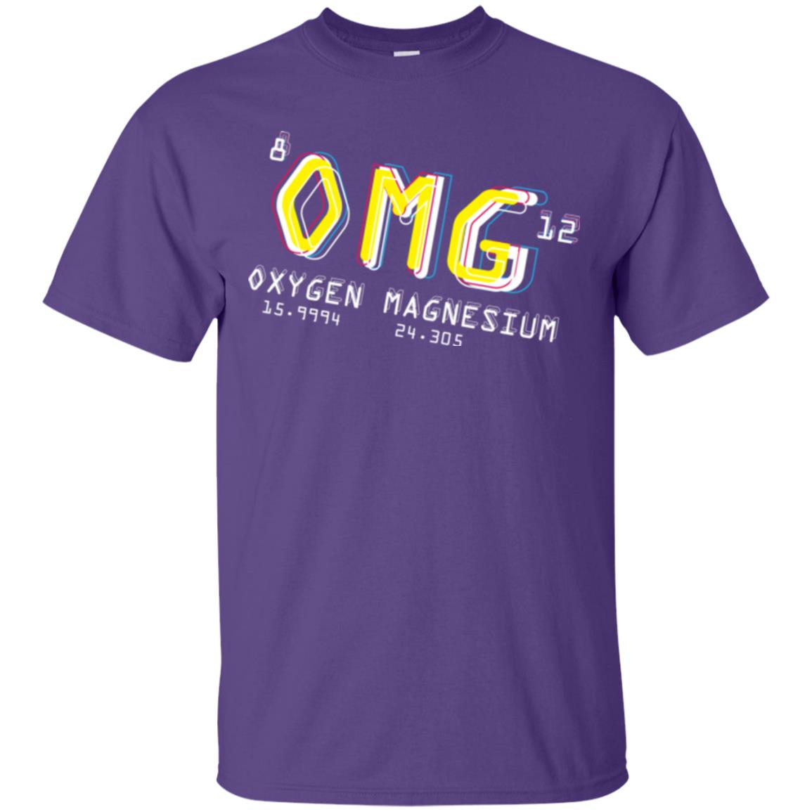 Funny Science Class T-shirt Omg Oxygen Magnesium Purple