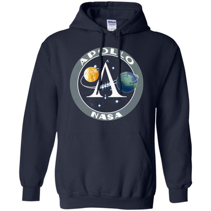 Apollo Program Moon Landing Patch Print Nasa Astronomy T-shirt Navy