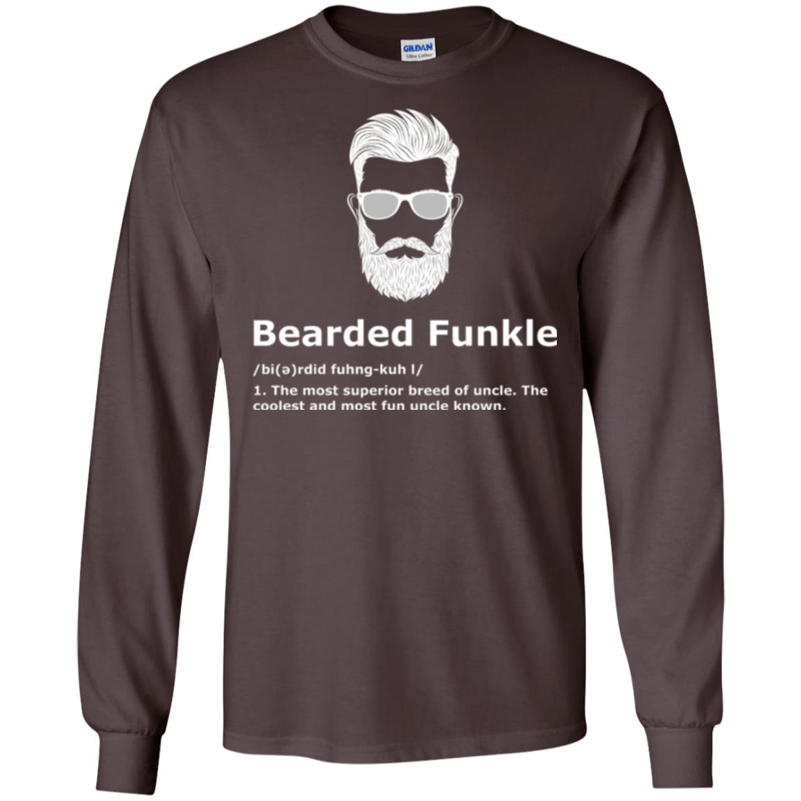 Funny Uncle T-shirt Bearded Funkle Dark Chocolate