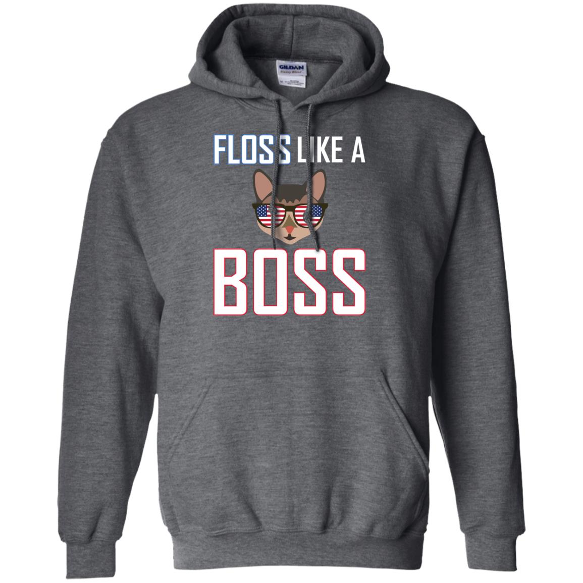 Floss Like A Boss Cat Shirt Dark Heather