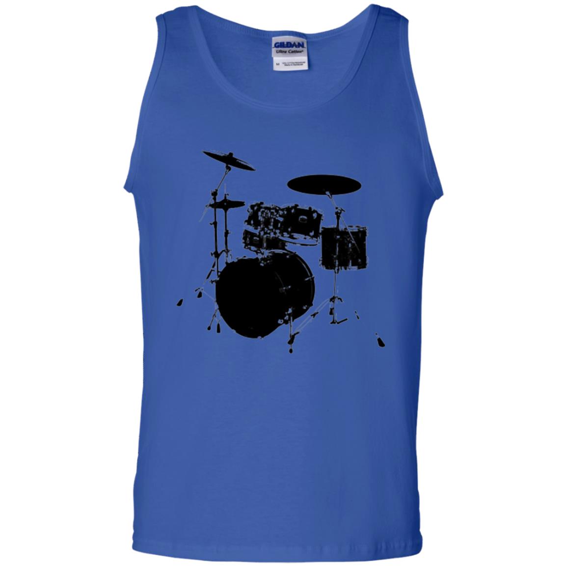 Drum Lovers T-shirt Drum Kit Stencil Print Royal