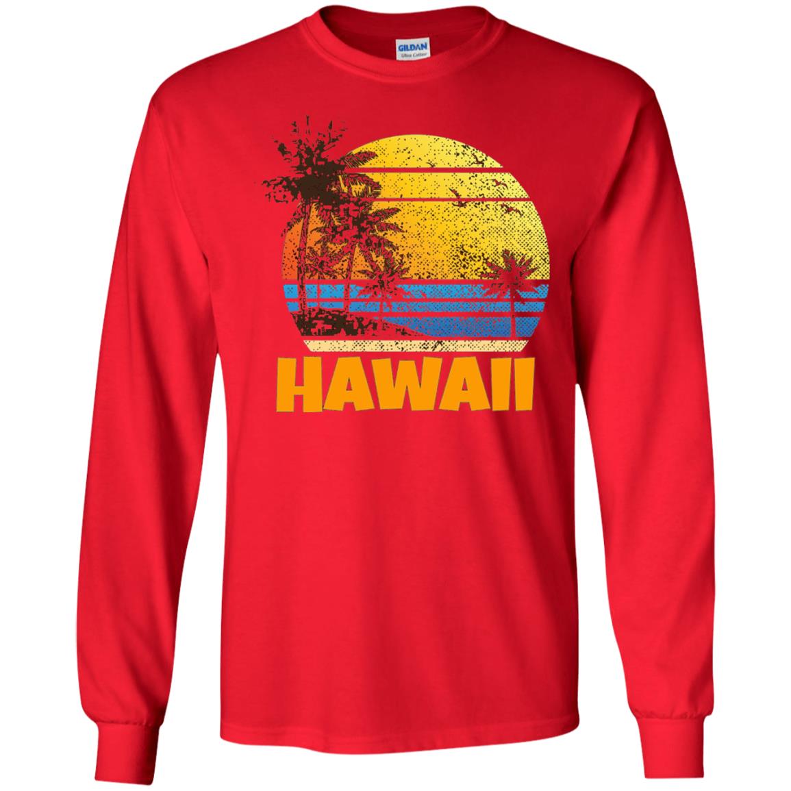 Old School 70_s Hawaiian The Aloha State T-shirt Red