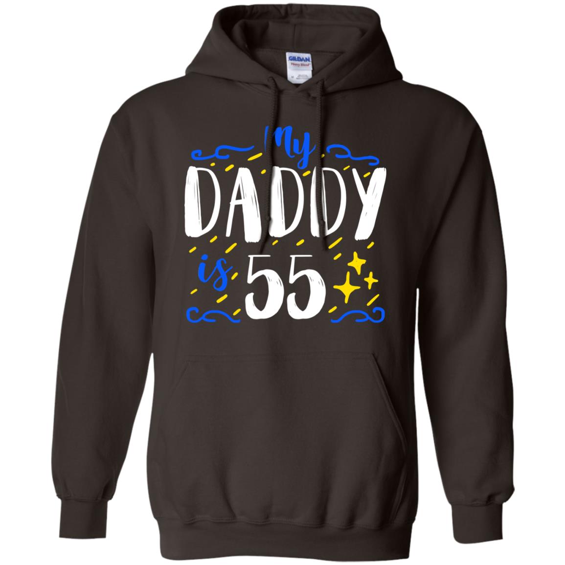 My Daddy Is 55 55th Birthday Daddy Shirt For Sons Or Daughters Dark Chocolate