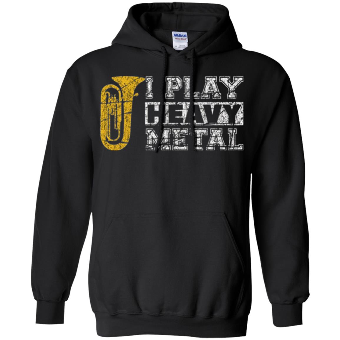 Funny Band Distressed T-shirt I Play Heavy Metal Black