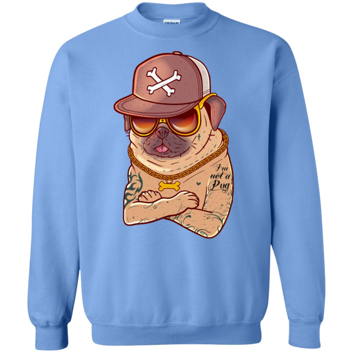 I'm Not A Pug Tattoo Dog Owner Shirt Carolina Blue