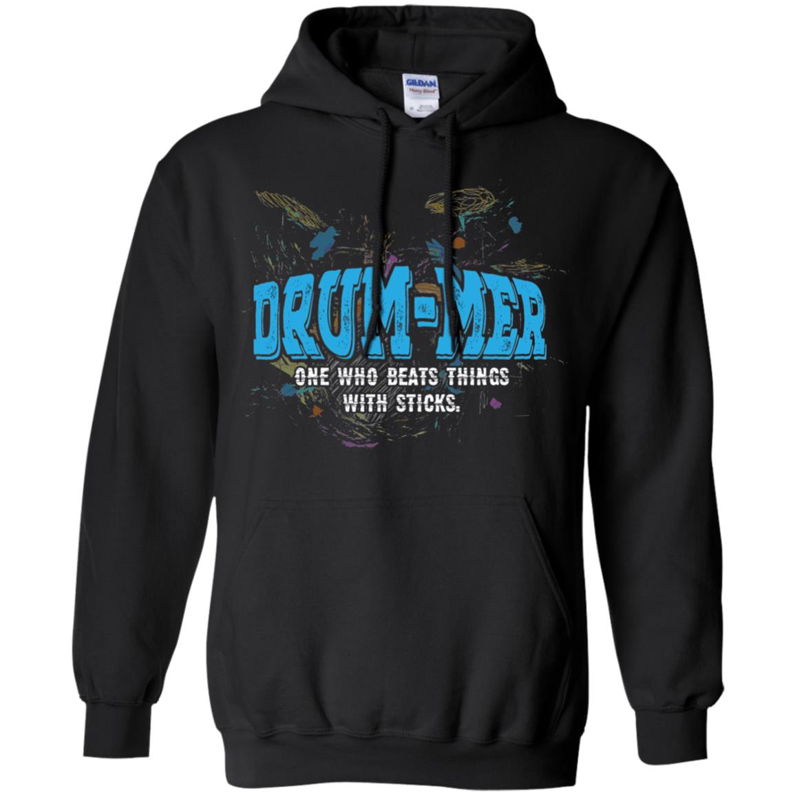 Drummer Definition T-shirt Drummer One Who Beats Things With Stick Black