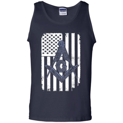Freemason Usa Flag Logo Freemasonry America T-shirt Navy