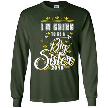 Family T-shirt I'm Going To Be A Big Sister 2018 Forest Green