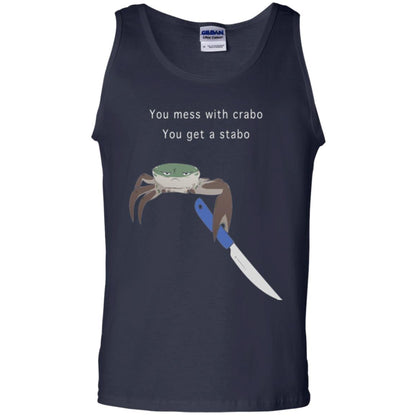 Funny Crab T-shirt You Mess With Crabo You Get A Stabo Navy