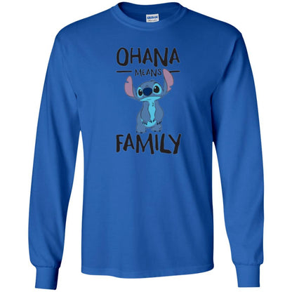 Disney Stitch T-shirt Ohana Means Family Royal