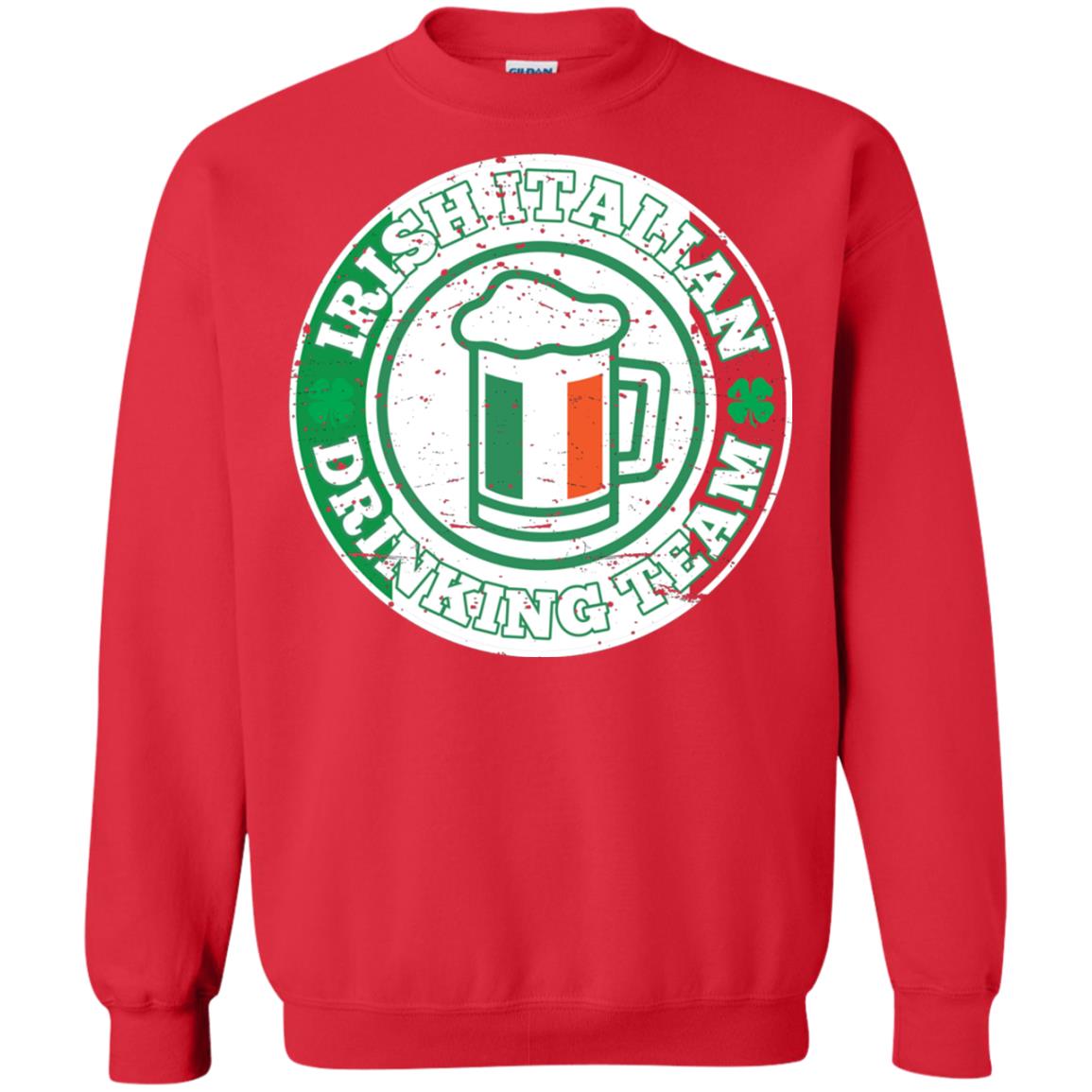 Irish Italian Drinking Team Italy Flag St Patrick_s Day T-shirt Red