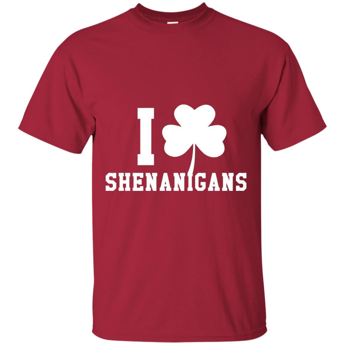 I Love Shenanigans Shamrock Saint Patrick_s Day T-shirt Cardinal