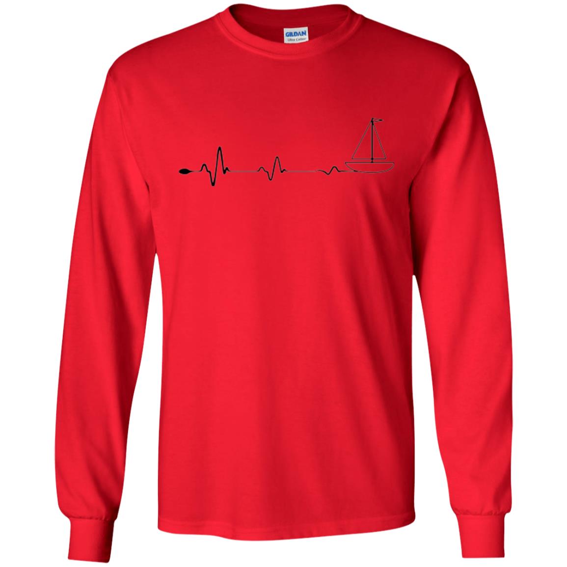 Sailboat Ocean Lover T-shirt Heartbeat Red