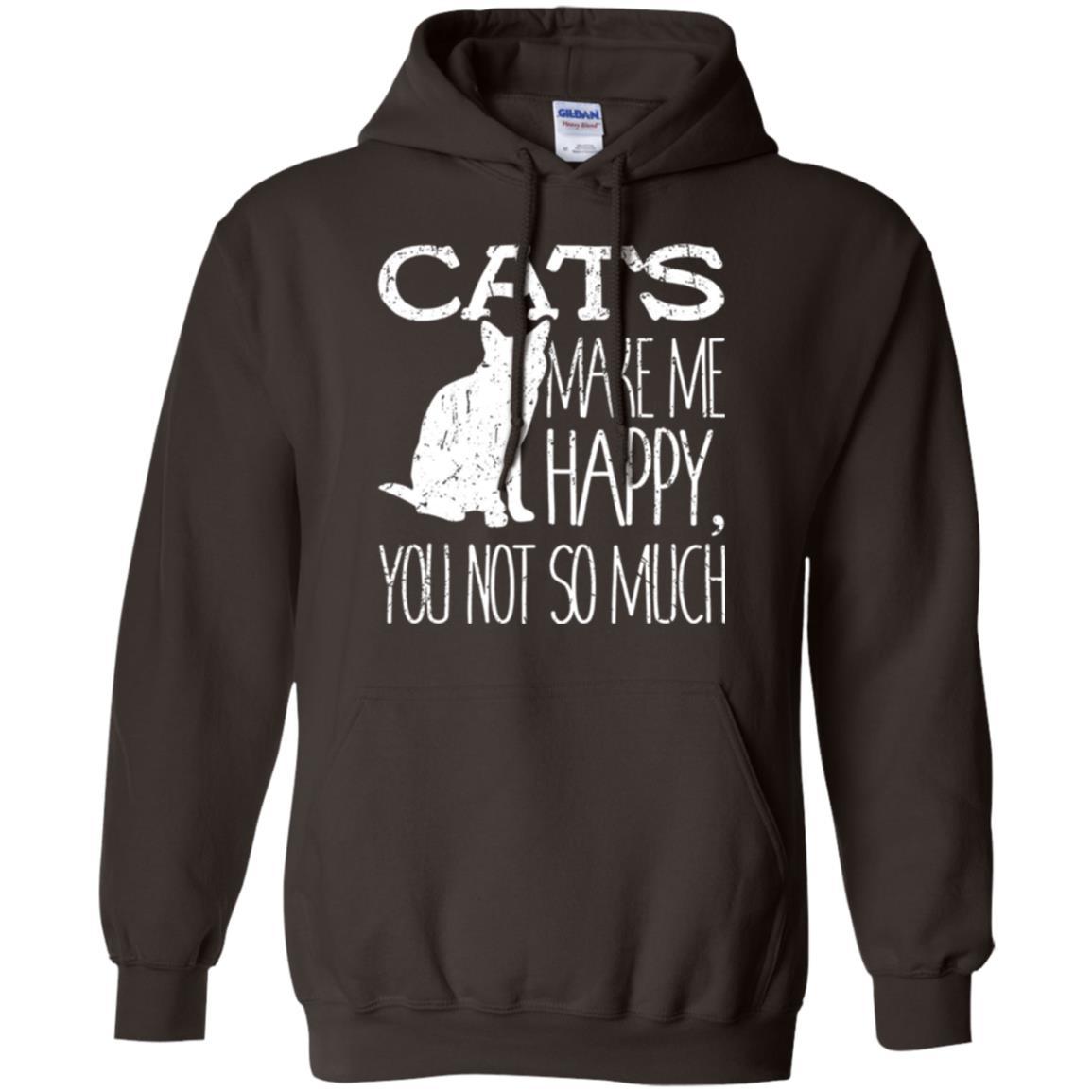Cat Lover T-shirt Cats Make Me Happy You Not So Much Dark Chocolate