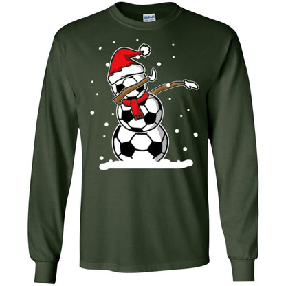 Christmas T-shirt Dabbing Snowman Soccer Forest Green