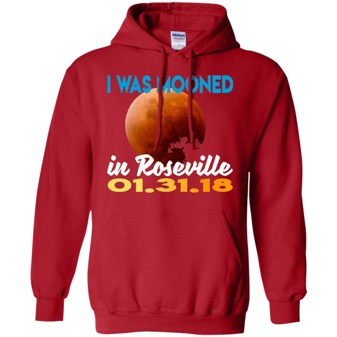Mooned In Roseville Lunar Eclipse Matching Family T-shirt Red