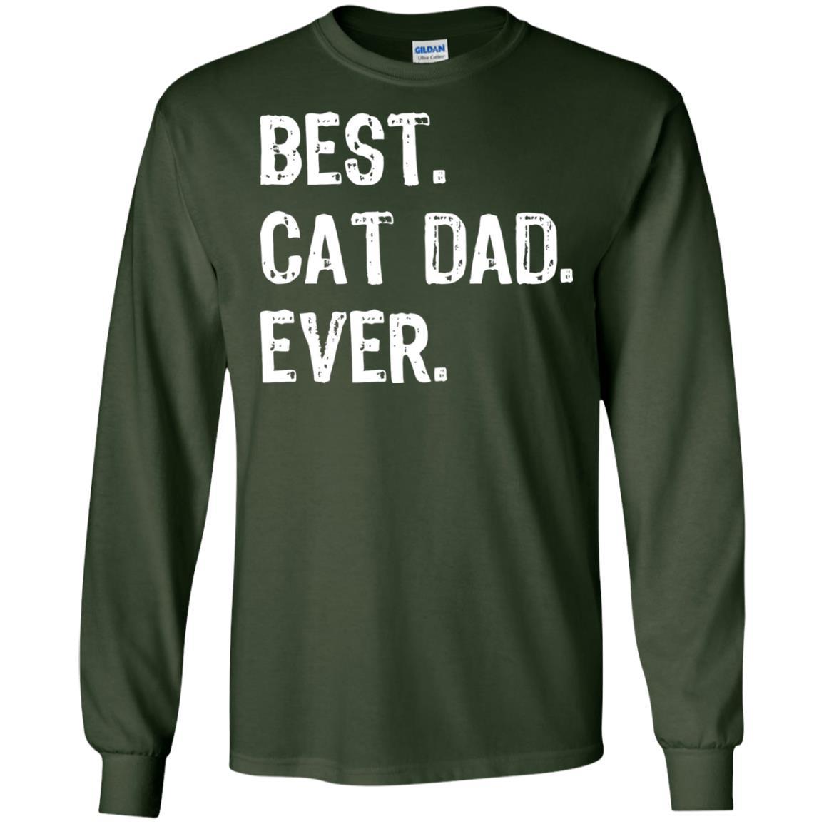 Cat Lover T-shirt Best Cat Dad Ever Forest Green