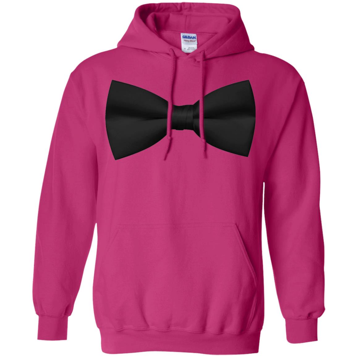 Big Black Bow Tie Tee Shirt Heliconia