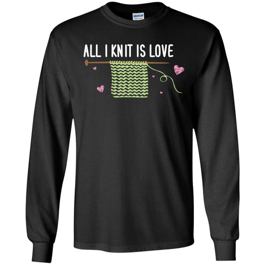 All I Knit Is Love Crocheting Lover Shirt Black