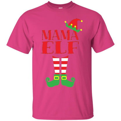 Family Christmas T-shirt Mama Elf T-shirt Heliconia