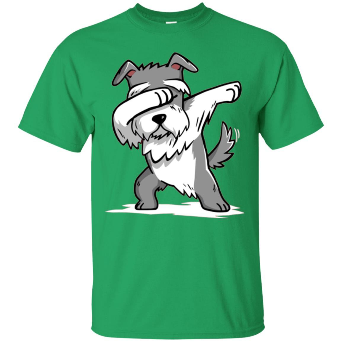Dog Lover T-shirt Miniature Schnauzer Cute Dabbing Irish Green
