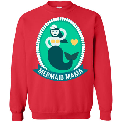 Mermaid Mama Cool Shirt For Grandma Love Mermaid Red