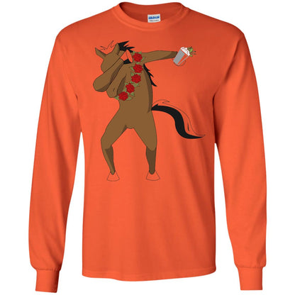 Derby Party 2018 Funny Dabbing Horse Shirt Orange