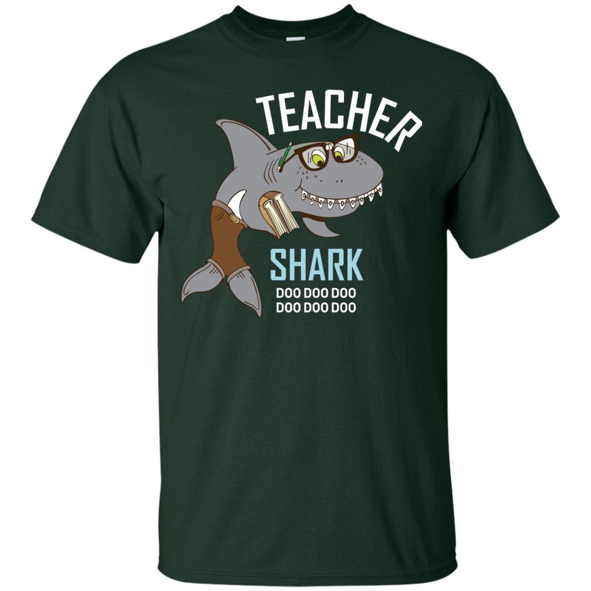 Teacher Shark Doo Doo Doo Family Shark Shirt Forest