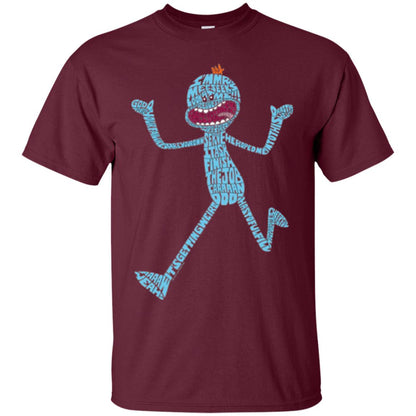 Cartoon T-shirt It_s Mr. Meeseeks Typography Maroon