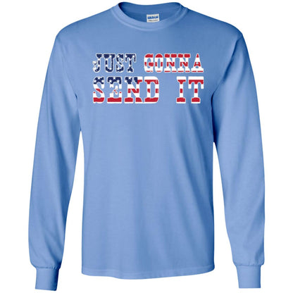Patriotic Red White Blue T-shirt Just Gonna Send It Carolina Blue