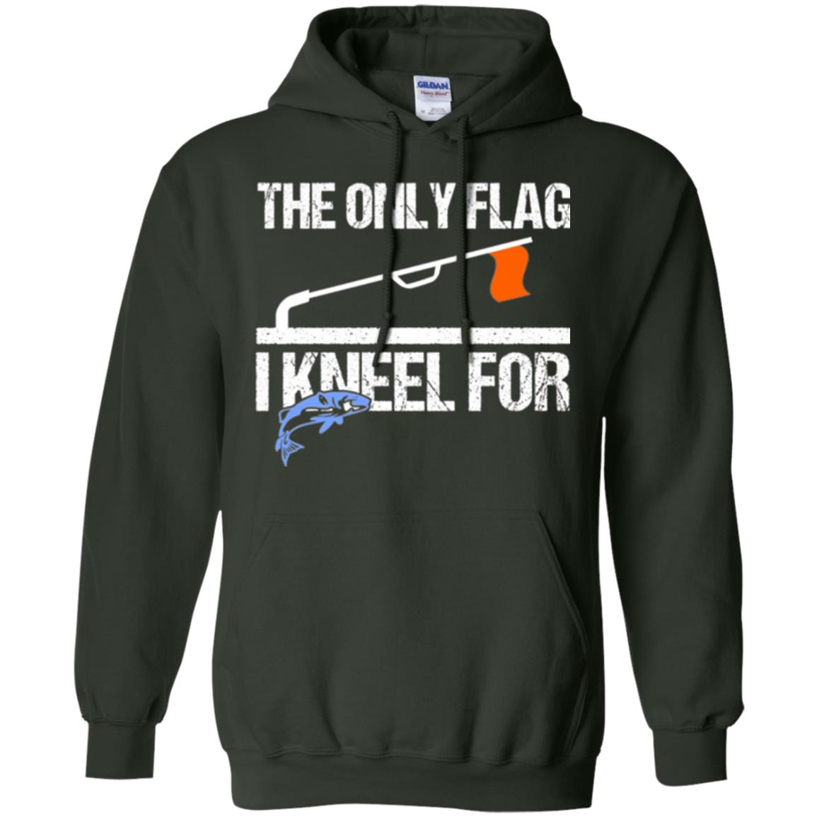 Fishing Lovers T-shirt The Only Flag I Kneel For Forest Green