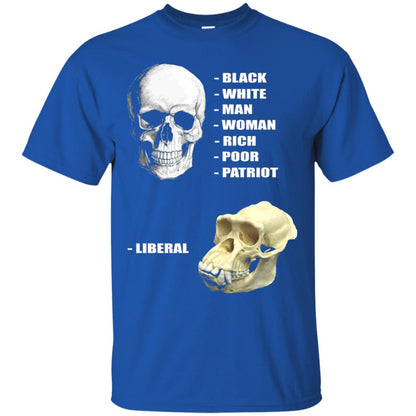 Funny Cool Skulls T-shirt Modern America Patriot Liberal Royal