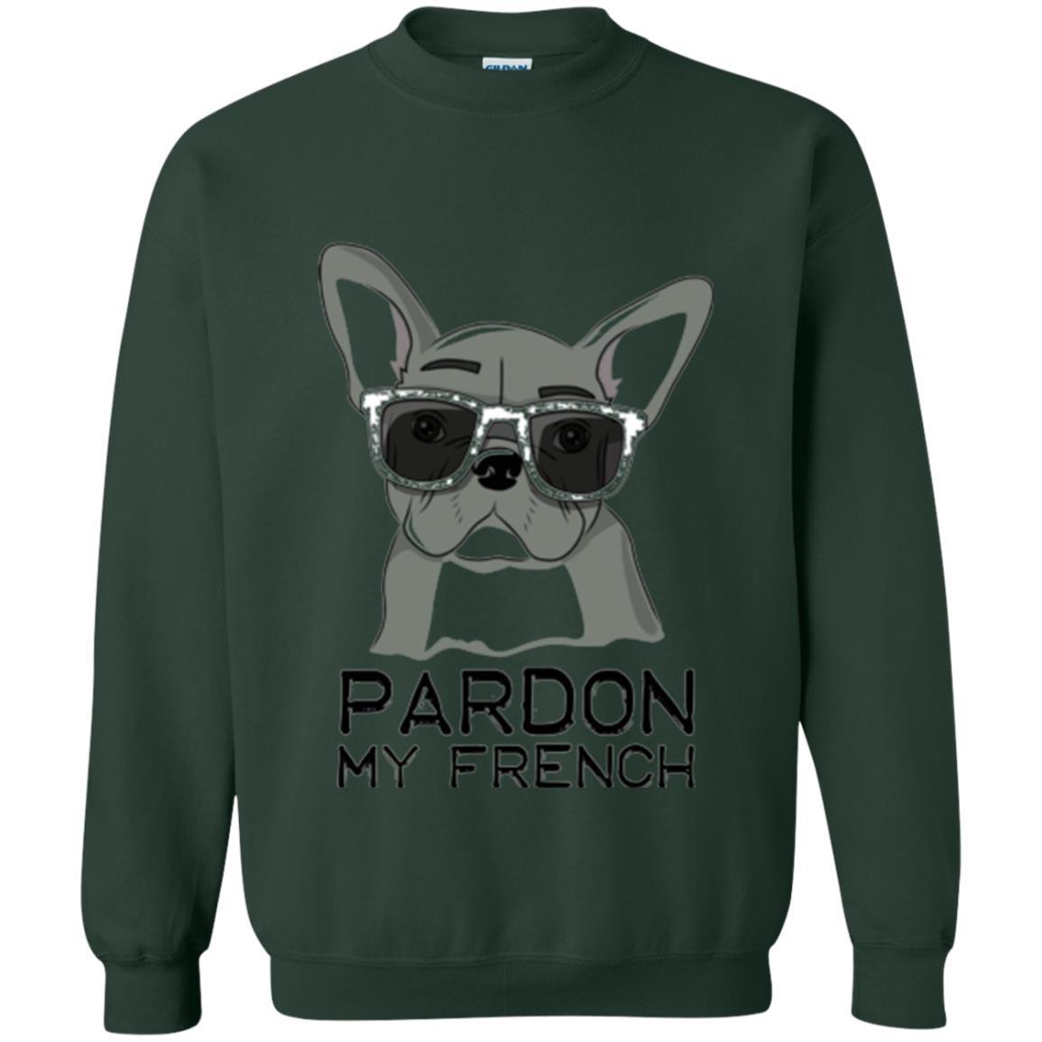 French Bulldog T-shirt Pardon My French T-shirt Forest Green