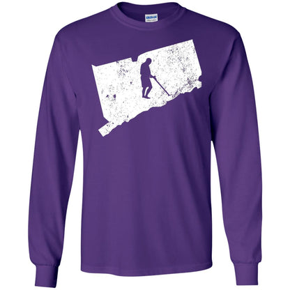 Connecticut Metal Detector Shirt Geocaching Swag Purple