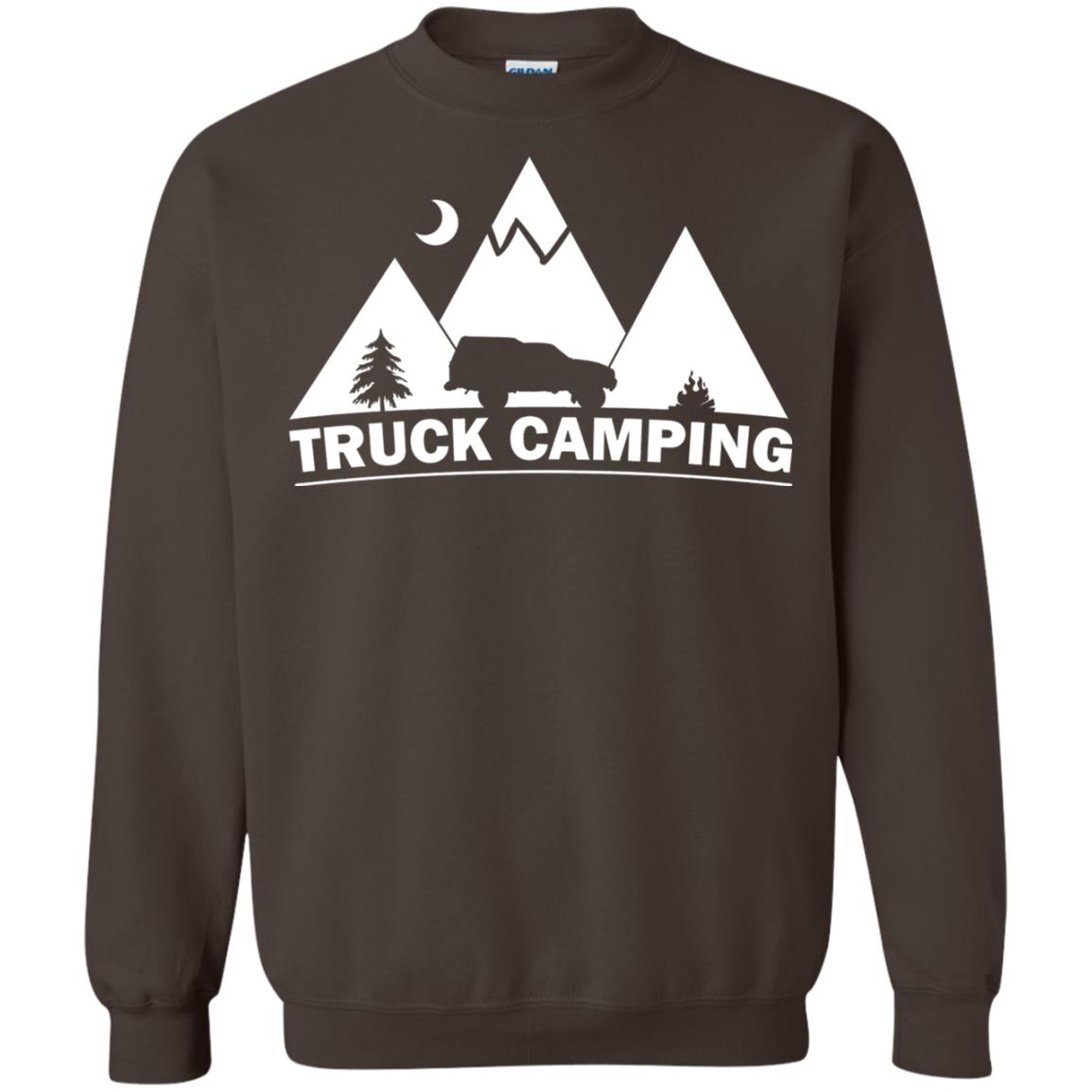 Truck Camping Night Landscape And Adventures T-shirt Dark Chocolate