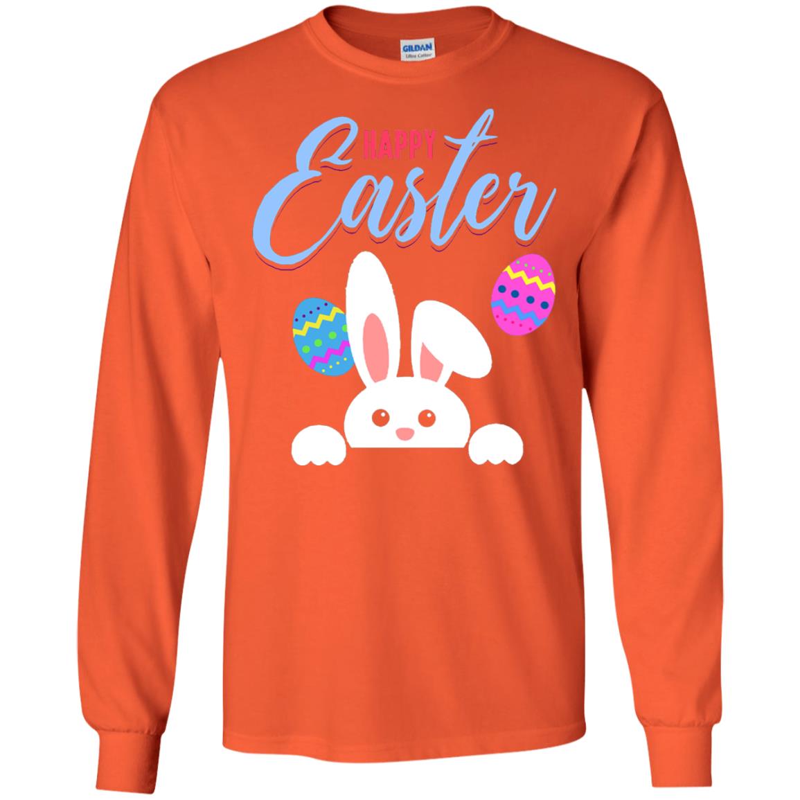 Emoji Bunny Egg Happy Easter Shirt Orange
