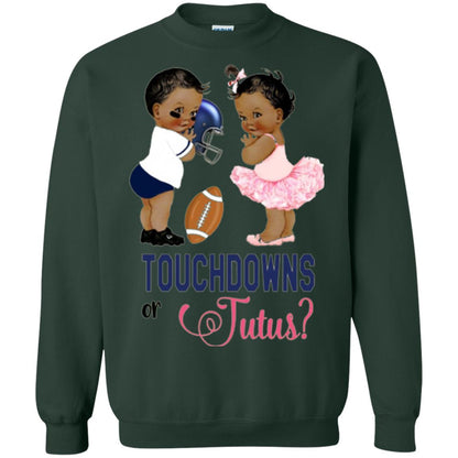 Ethnic Touchdowns Or Tutus Gender Reveal Party Football Lover T-shirt Forest Green