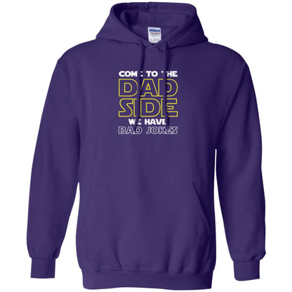 Daddy T-shirt Come To The Dad Side We Have Bad Jokes Purple