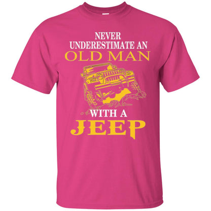 Never Underestimate An Old Man With A Jeep T-shirt Heliconia