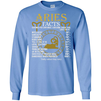 Aries Facts Zodiac Sign T-shirt Carolina Blue