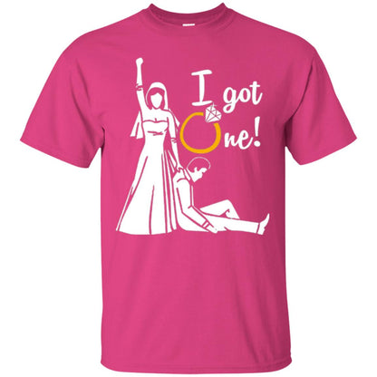 Just Married T-shirt I Got One - Funny Gift For Bride Heliconia