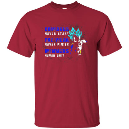 Cowards Never Start The Weak Never Finish Comic T-shirt Cardinal