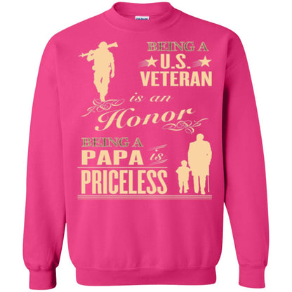 Papa T-shirt Being A U.s Veteran Heliconia