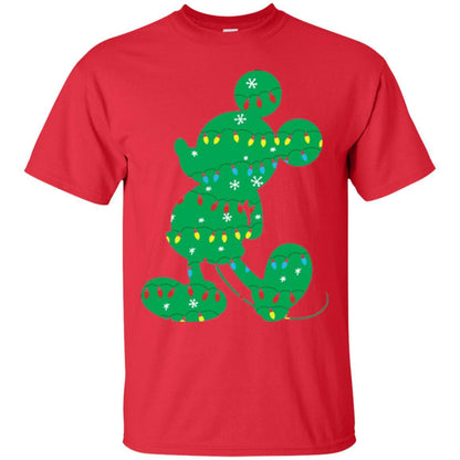 Christmas T-shirt Disney Mickey Mouse Fairy Lights Red