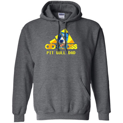 Abadass Pit Bull Dad Daddy Loves Pitbull Shirt Dark Heather
